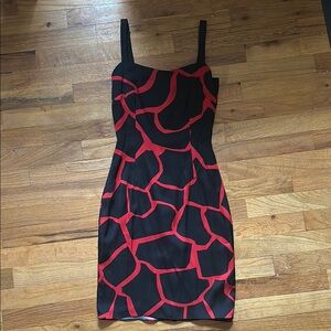 Dolce & Gabbana Red Black Bodycon Cocktail Dress